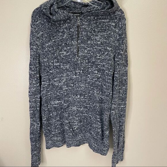 Express | hoodie/ quarter zip/ cotton and wool blend - Picture 10 of 10